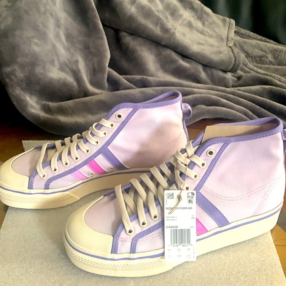 Adidas new with tags purple Nizza platform mid rise running shoes - Picture 2 of 5